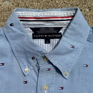 Tommy Hilfiger Light Blue short sleeve button down shirt